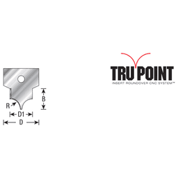 RCK-475 7/8" x 3/8" Radius Solid Carbide Insert Knife for Tru Point Roundover Insert CNC System Alt 1 - Image