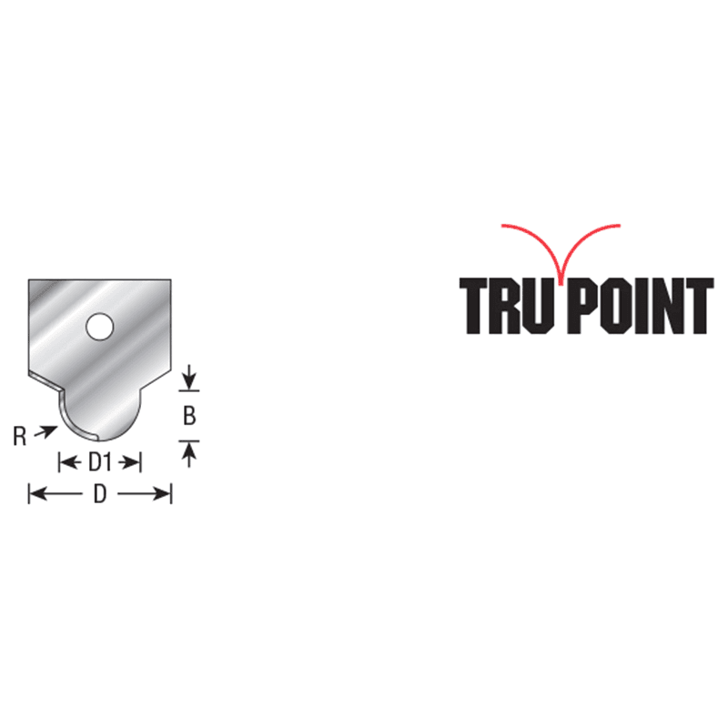 RCK-477 7/8" x 3/16" Radius Solid Carbide Insert Knife for Tru Point Ball Nose Insert CNC System Alt 1 - Image