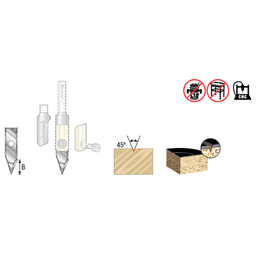 RCK-512 45° x 0.010" Solid Carbide Insert V-Tip Engraving Knife for In-Groove System Alt 1 - Image