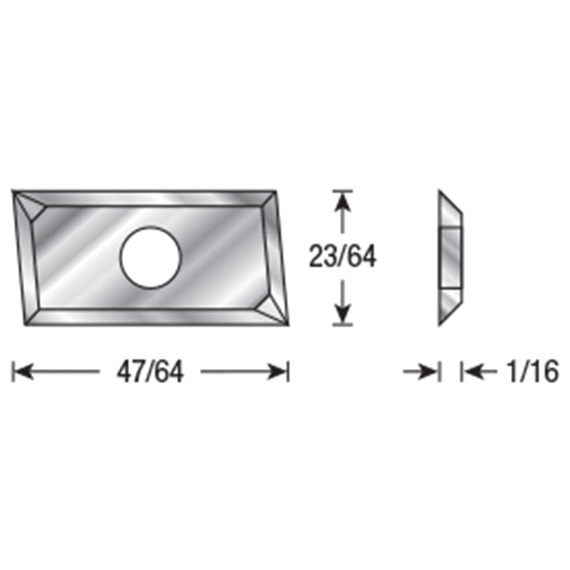RCK-520 47/64" x 23/64" x 1/16" Solid Carbide V Groove Insert Knife for RC-1141 Alt 1 - Image