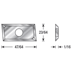 RCK-520 47/64" x 23/64" x 1/16" Solid Carbide V Groove Insert Knife for RC-1141 Alt 1 - Image