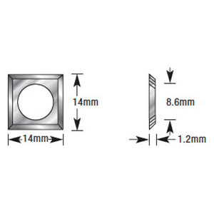 14mm x 14mm x 1.2mm Solid Carbide 4-Cutting Edges Insert Replacement Knife Alt 1 - Image