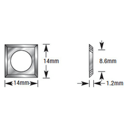 14mm x 14mm x 1.2mm Solid Carbide 4-Cutting Edges Insert Replacement Knife Alt 1 - Image