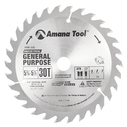 5-1/2" x 30 Teeth Rip/Cross-Cut General Purpose Saw Blade, 5/8" Bore Diameter - Main Image