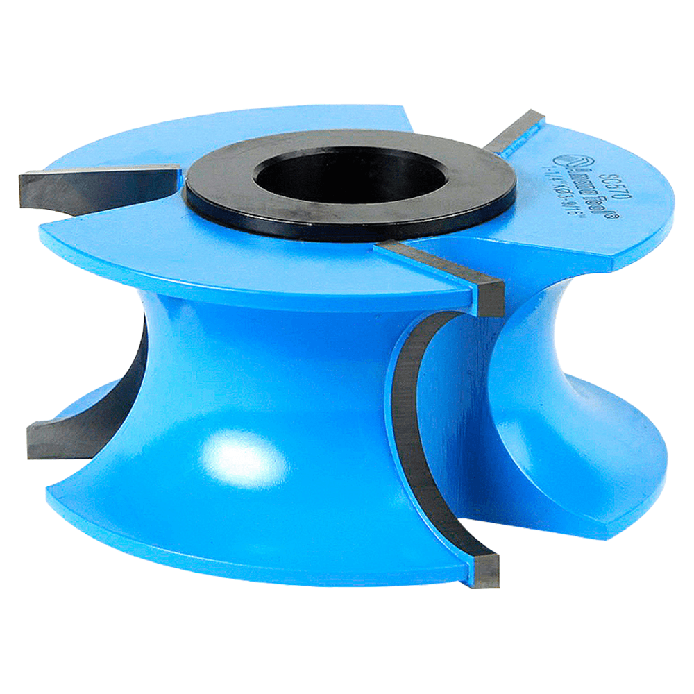 3-9/16" Dia x 1-5/8" Carbide Tipped 3-Wing Bull Nose Bit, 5/8" Radius x 1-1/4" Bead Radius, 1" and 1-1/4" Bore Main - Image