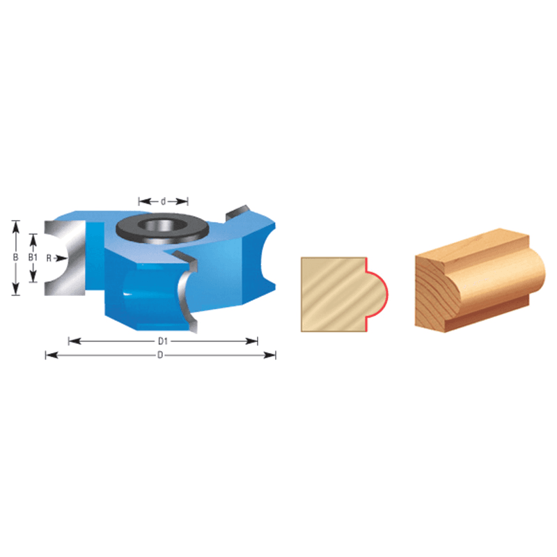 4-5/16" Dia x 2-1/2" Carbide Tipped 3-Wing Bull Nose Bit, 1" Radius, 2" Bead Radius, 1" and 1-1/4" Bore Alt 1 - Image