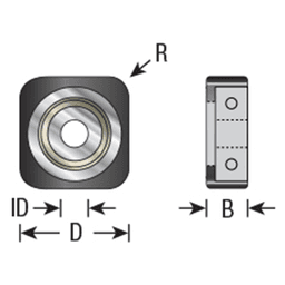 Close-up of Amana Euro 3/16" x 3/4" Square Bearing Guide, leaving no marks on finished edges