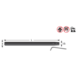 6" Length x 1/8" Inner Dia CNC Narrow Reach Tool Holder Extension, 1/4" Shank Alt 1 - Image