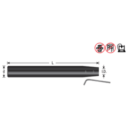 6" Length x 1/4" Inner Dia CNC Narrow Reach Tool Holder Extension, 1/2" Shank Alt 1 - Image