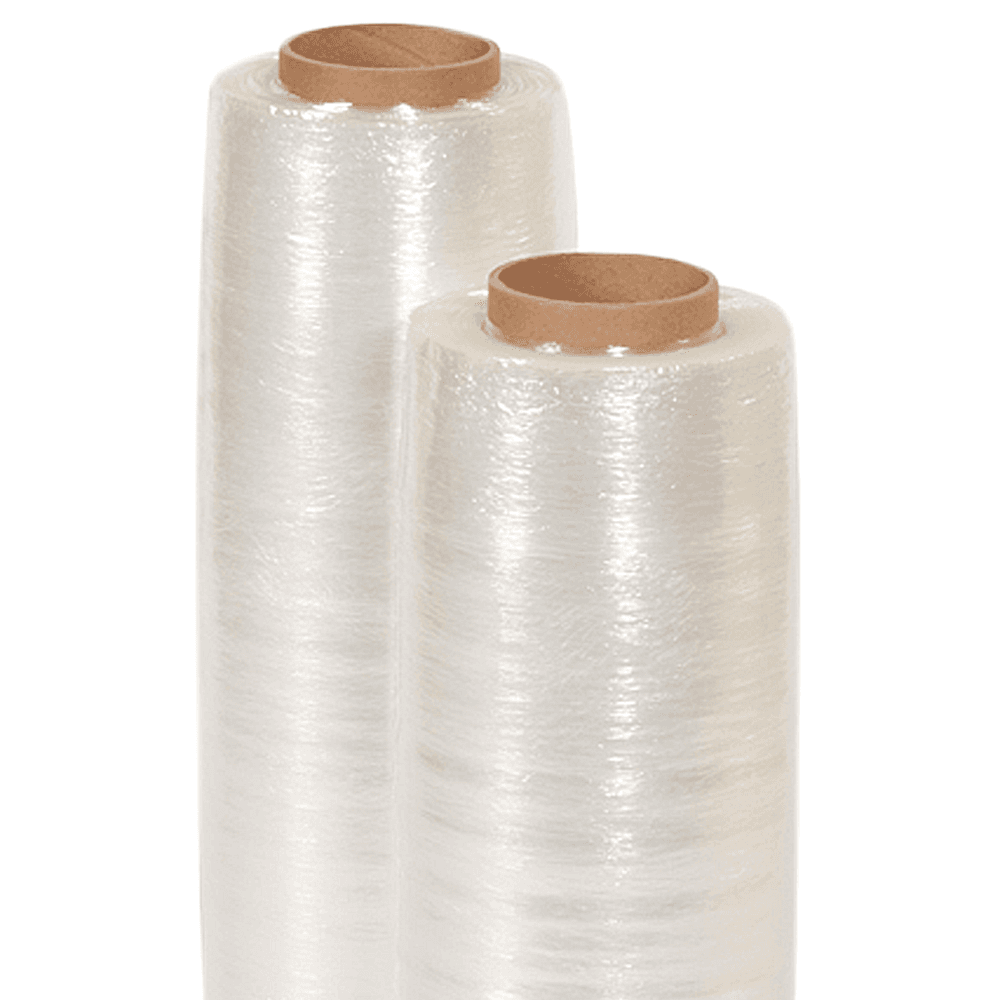 Pre-Stretch Hand Film, 15 - High clarity film with aggressive cling for lower wrapping costs and increased productivity.