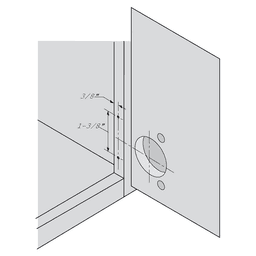 Compact 33 Edge Mount Mounting Plate, Nickel-Plated, Screw-On, 1-3/8" Overlay - Alt Image 2