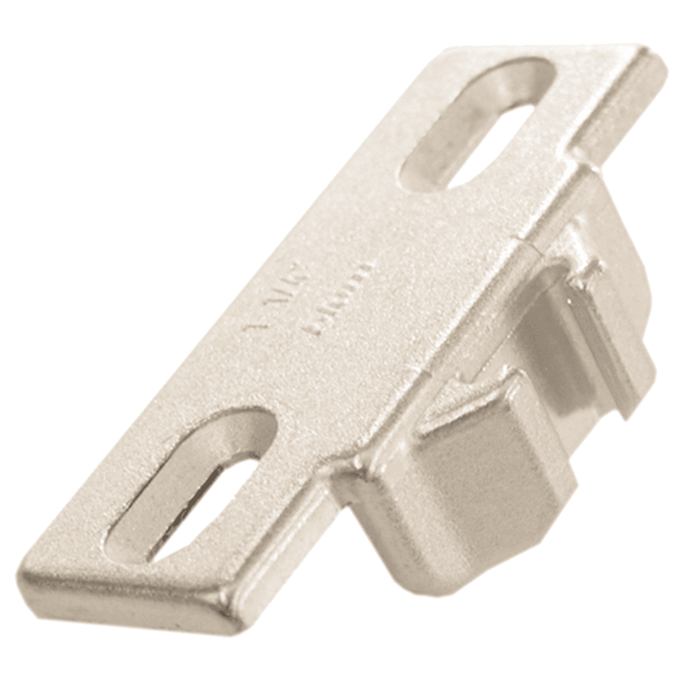 Compact 33 Edge Mount Mounting Plate, Nickel-Plated, Screw-On, 1-1/4" Overlay - Main Image