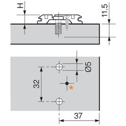 Clip Cam Adjustable Wing Mounting Plate with System Screw