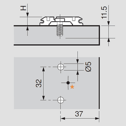 Clip Cam Adjustable Wing Mounting Plate, Nickel-Plated, System Screw, 0mm - Alt Image 1