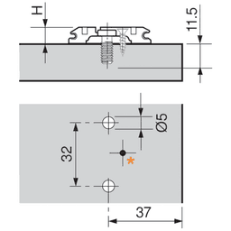 Clip Cam Adjustable Wing Mounting Plate with System Screw