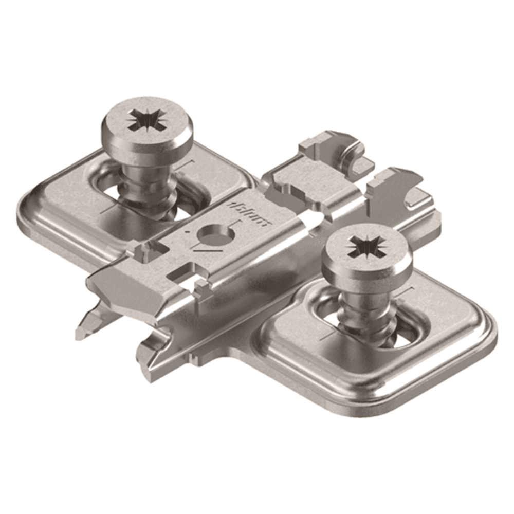 Clip Wing Mounting Plate, Nickel-Plated, with Pre-Mounted System Screws, 3mm - Alt Image 1