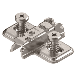 Clip Wing Mounting Plate, Nickel-Plated, with Pre-Mounted System Screws, 3mm - Main Image