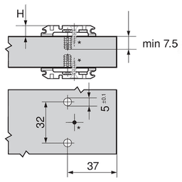 Clip Cam Adjustable Wing Mounting Twin Application Plate, Nickel-Plated, Expando, 0mm - Alt Image 1