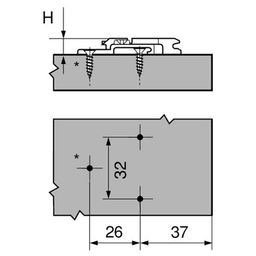 Clip 2-Piece Wing Mounting Plate, Nickel-Plated, Screw-On, 0mm - Alt Image 1