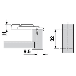 Clip Center-Mount Face Frame Mounting Plate, Nickel-Plated, Screw-On, 3mm - Alt Image 1