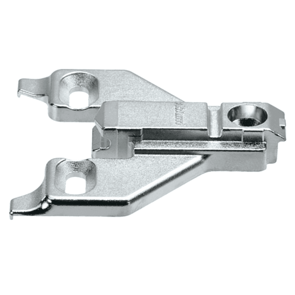 Clip Off-Center-Mount Face Frame Mounting Plate, Nickel-Plated, Screw-On, 0mm - Main Image