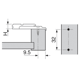 Clip Off-Center-Mount Face Frame Mounting Plate, Nickel-Plated, Screw-On, 0mm - Alt Image 1