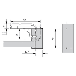 Clip Flange Face Frame Mounting Plate, Nickel-Plated, Screw-On, 0mm - Alt Image 1