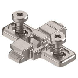 Clip Wing Mounting Plate, Nickel-Plated, with Pre-Mounted System Screws, 3mm - Alt Image 1