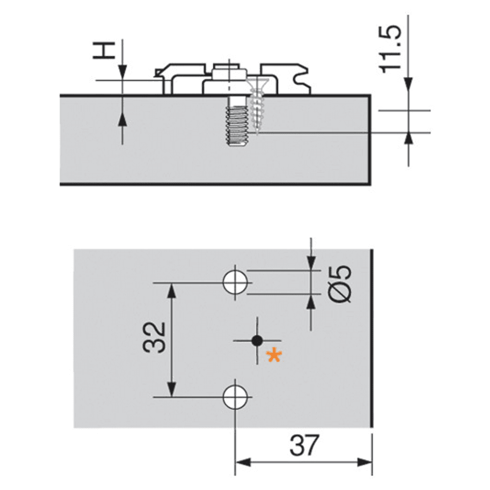 Clip Wing Mounting Plate, Nickel-Plated, with Pre-Mounted System Screws, 0mm - Alt Image 1