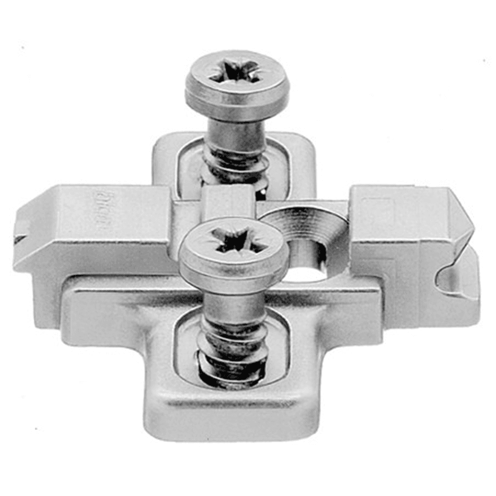 Clip Wing Mounting Plate, Nickel-Plated, with Pre-Mounted System Screws, 9mm - Main Image