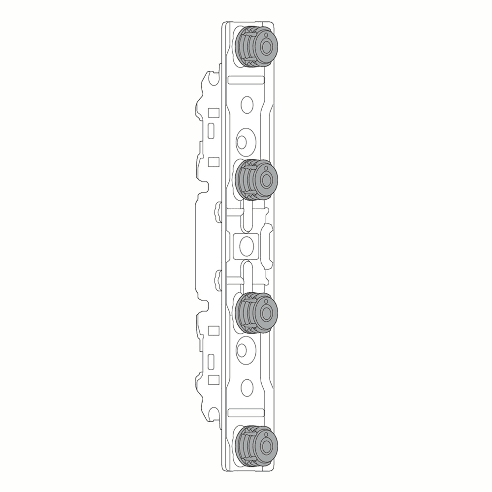 Aventos HK/HL/HS Front Fixing Bracket for Thin Front, Nickel-Plated - Alt Image 1