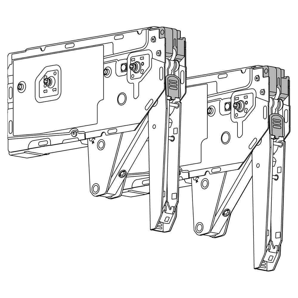 Aventos HK Top Stay Lift Mechanism, Power Factor 3200 - 9000 for SERVO-DRIVE, Zinc-Plated Alt 2 - Image
