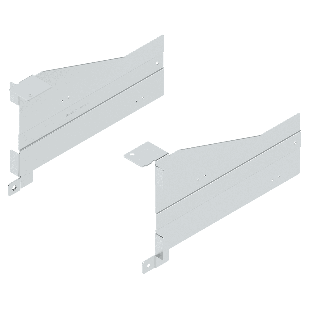 Aventos HF Top Lift System Mounting Bracket for Face Frame Cabinet, Screw-On, Nickel-Plated Main - Image