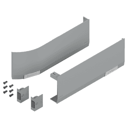 Aventos HF/HS/HL Nylon Top Cover Cap Set, Light Gray/Stainless Steel Main - Image
