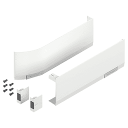 Aventos HF/HS/HL Nylon Top Cover Cap Set, Silk White/Stainless Steel Main - Image