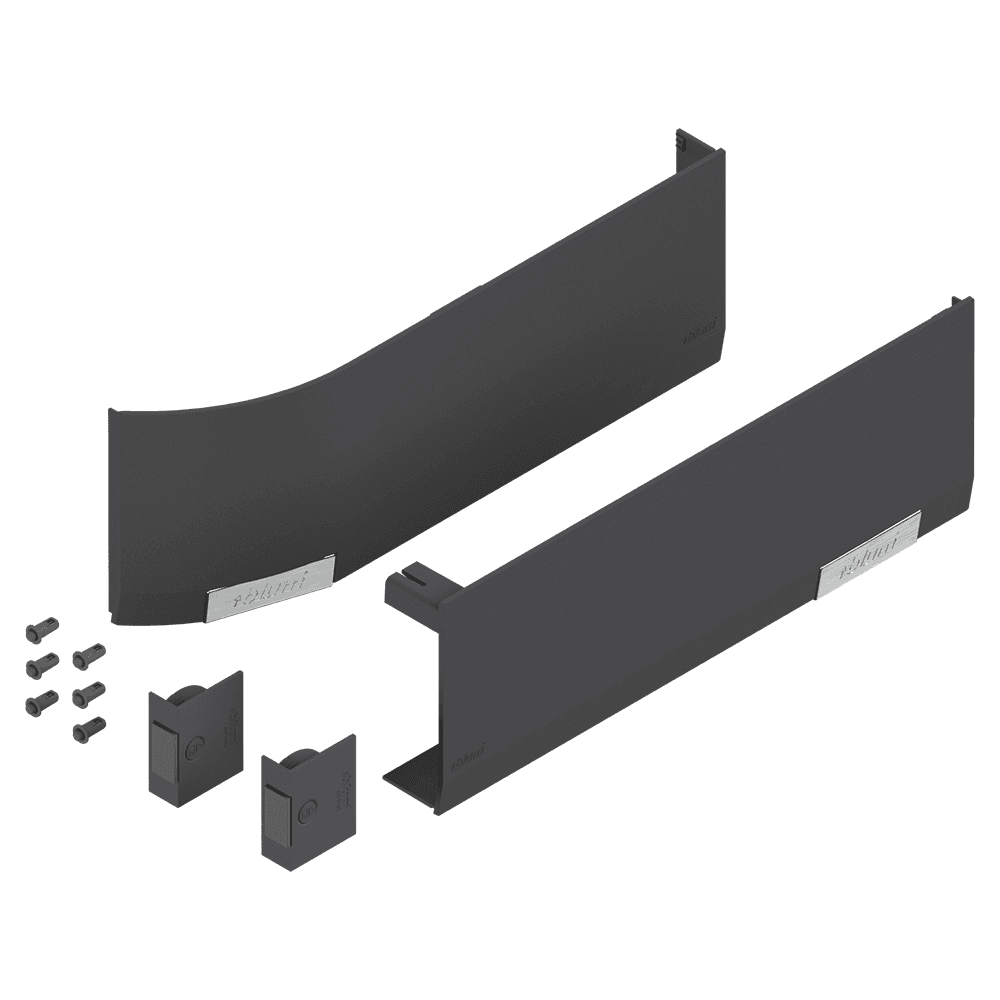 Aventos HF/HS/HL Nylon Top Cover Cap Set, Titanium Gray/Stainless Steel Main - Image