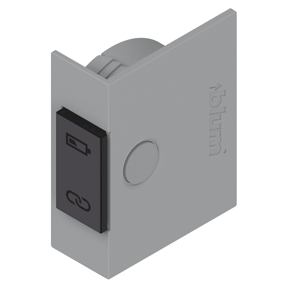 Blum Servo-Drive HK Top Switch in Light Gray Nylon Finish for Press-In Mounting