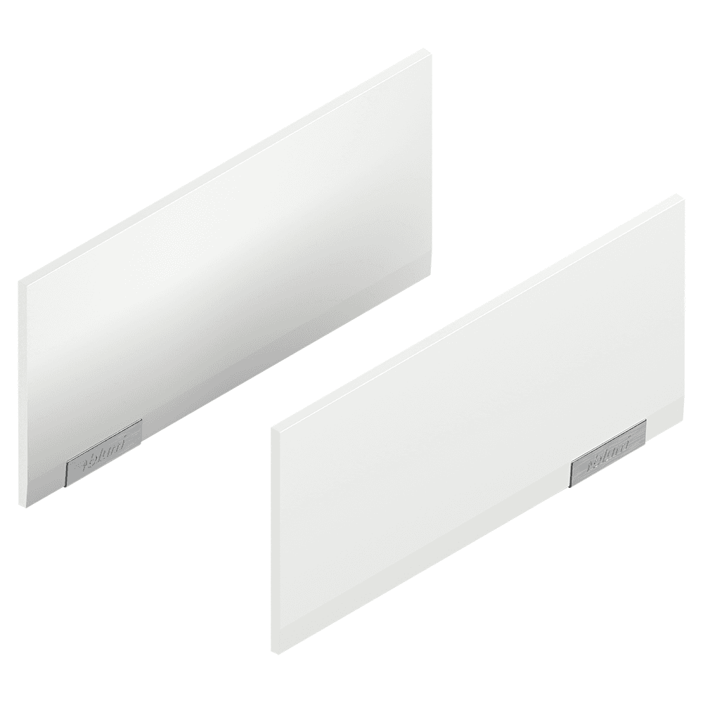 Aventos HKi Top Cover Cap Set, Silk White/Stainless Steel Main - Image