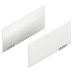 Aventos HKi Top Cover Cap Set, Silk White/Stainless Steel Main - Image