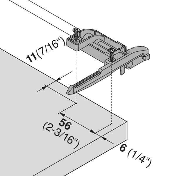 Blum Tandem/Movento Pull Out Shelf Lock - Front View