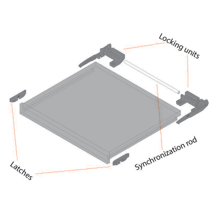 Blum Tandem/Movento Pull Out Shelf Lock - Installation Diagram