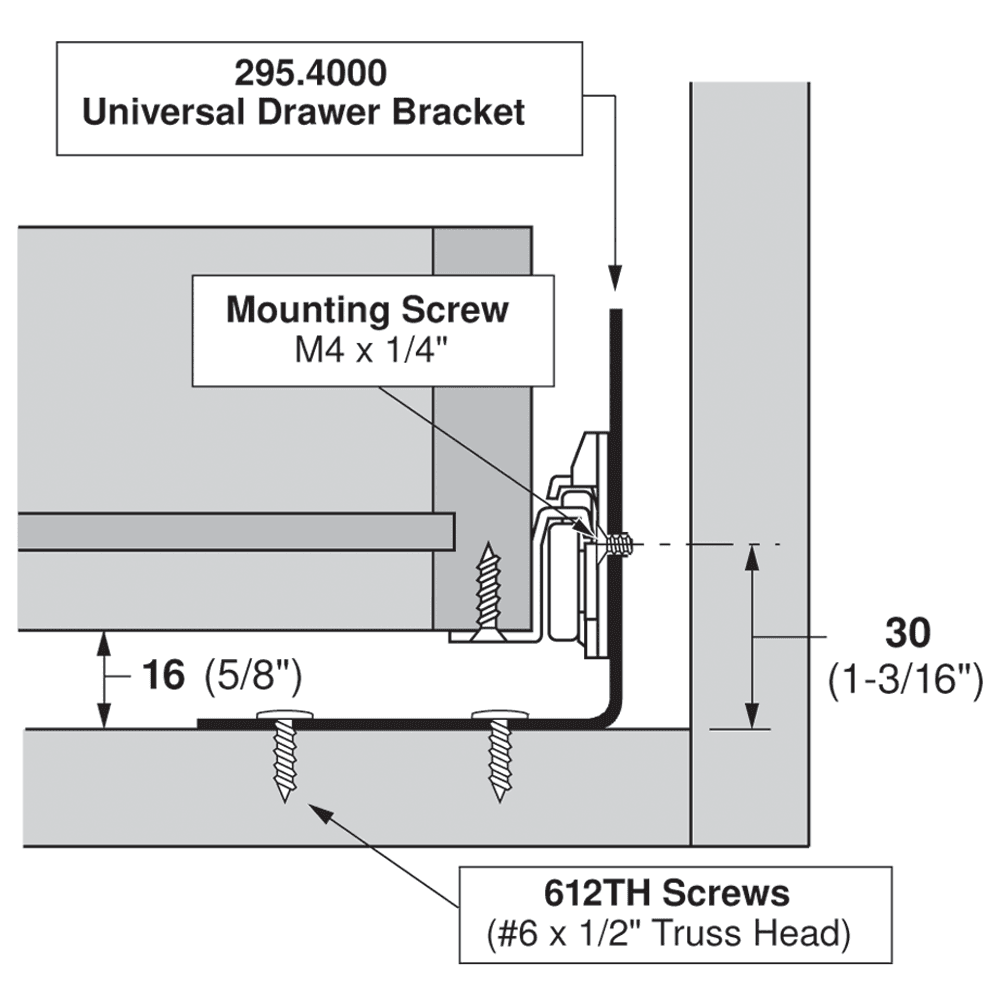 Blum Tandem Universal Drawer Bracket - Product Overview Image