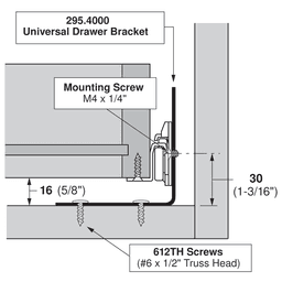 Blum Tandem Universal Drawer Bracket - Product Overview Image