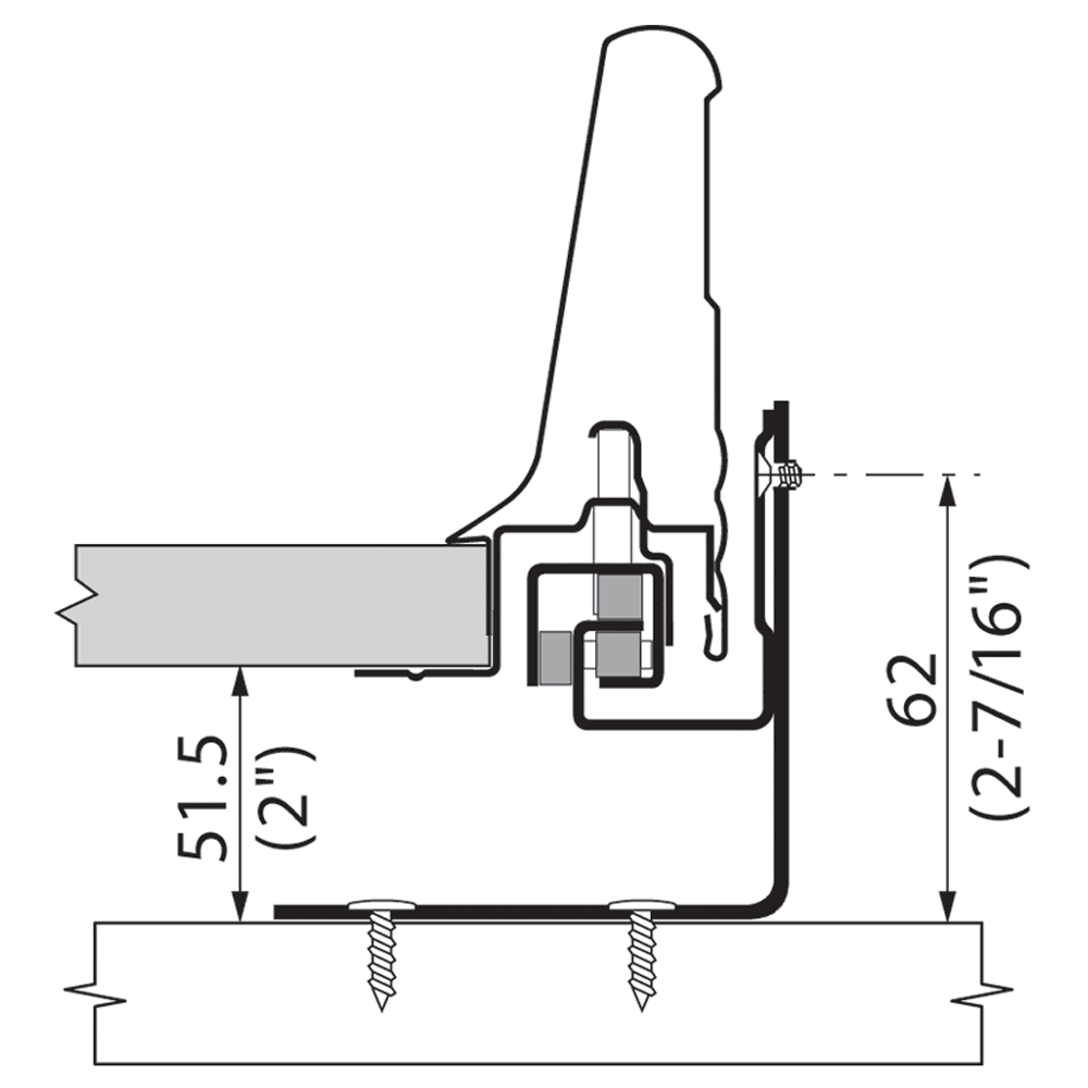 Blum Tandem Universal Drawer Bracket - Undermounting Image