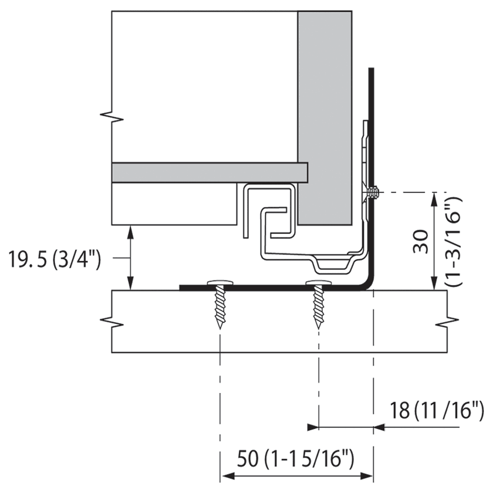 Blum Tandem Universal Drawer Bracket - Zinc-coated Steel Brackets Image