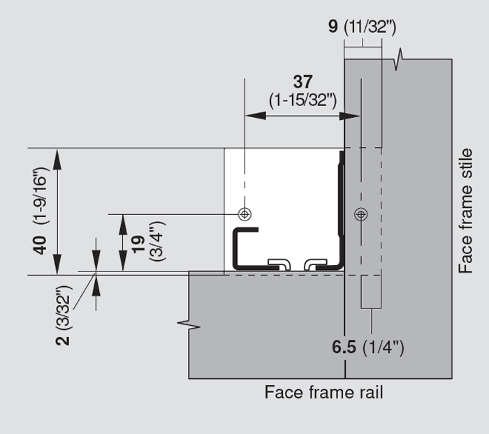 Blum Tandem/Movento Rear Mounting Socket Screw-On Nylon Material