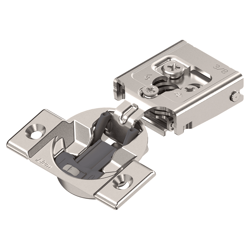 Compact Clip 30C2 105&deg; Opening Wrap-Around Face Frame Hinge, 45mm Boring Pattern, Self-Closing, 3/8&quot; Overlay, Screw-On Main - Image