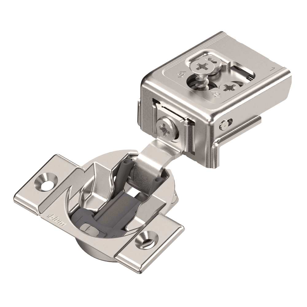 Compact 31C3 110˚ Opening Wrap-Around Face Frame Hinge, 45mm Boring Pattern, Soft-Closing, 1" Overlay, Screw-On - Main Image