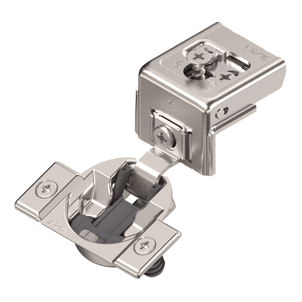 Compact 31C3 110&#730; Opening Wrap-Around Face Frame Hinge, 45mm Boring Pattern, Soft-Closing, 1-5/16" Overlay, Dowelled - Main Image