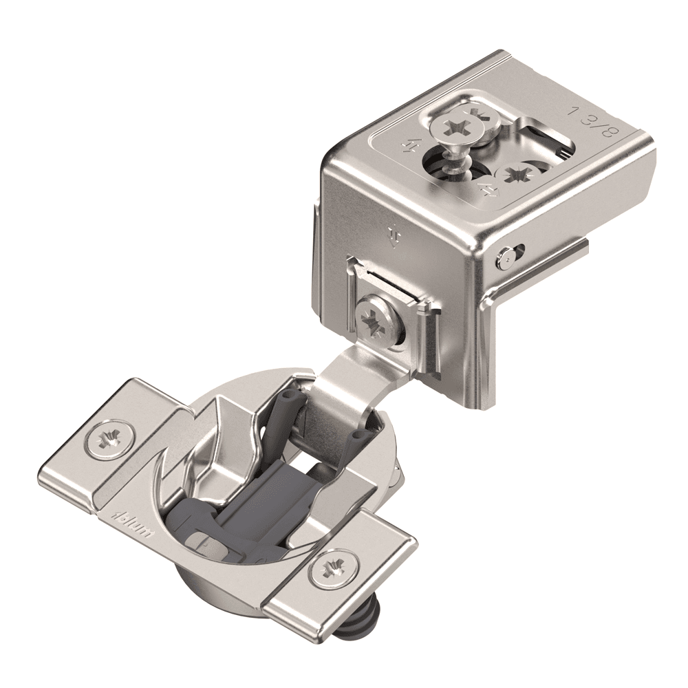 Compact 31C3 110˚ Opening Wrap-Around Face Frame Hinge, 45mm Boring Pattern, Soft-Closing, 1-3/8" Overlay, Dowelled - Main Image